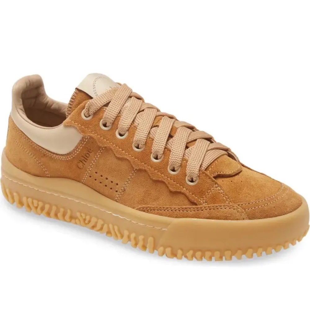 Chloe Franckie Suede Calfskin Low Top Sneakers